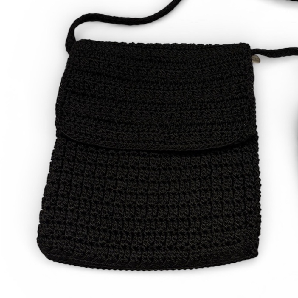 Talbots Black Crochet Crossbody Bag